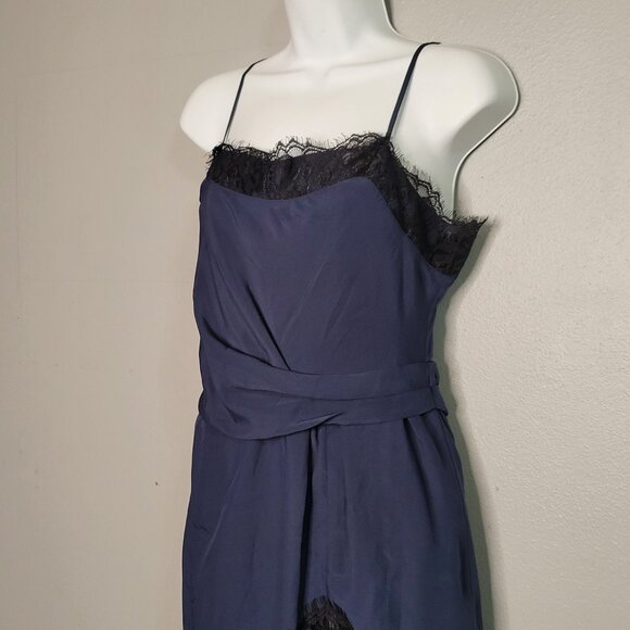 Victoria's Secret Women's 6 Satin Slip Dress Chemise Ruched Waist Lace Blue - Picture 6 of 8